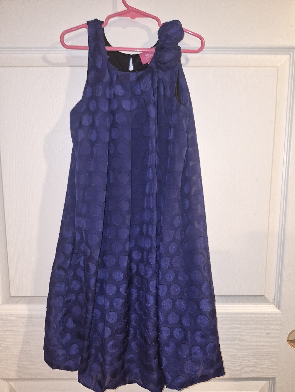 Girls Purple Party Dress with Rosette Accent